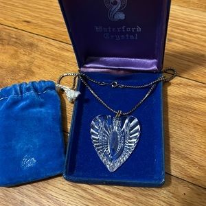 Waterford Crystal & Sterling Silver Necklace. Vintage ‘80s/90’s. Original box